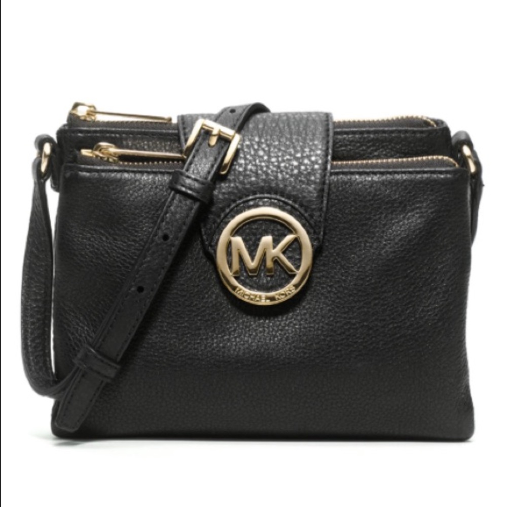 Black Michael Kors Large Fulton Crossbody Bag